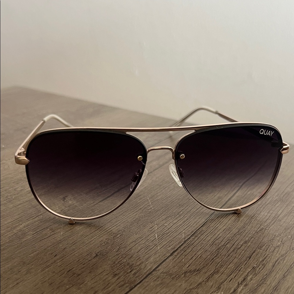 Quay Australia Rose Gold Aviator Sunglasses - Picture 2 of 4